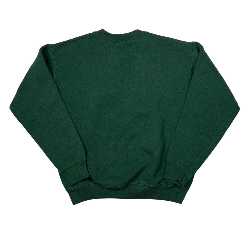 Disney VTG 90s Mickey Mouse Plaid Collegiate Crewneck Sweatshirt Green Youth Lg - Picture 2 of 5